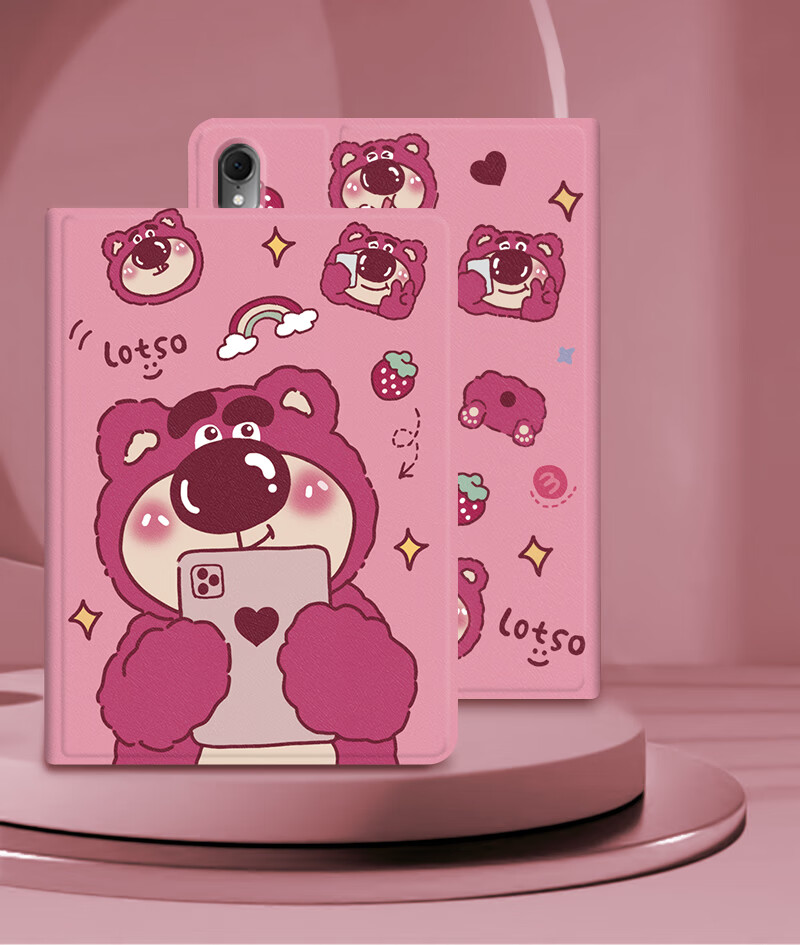 Yingkaida Compatible with Huawei MatePad Air 11.5-Inch, Universal Fit for MatePad 24/23 Models, 11.5-Inch Protective Case, Cartoon Anti-Drop Tablet Cover, Strawberry Bear Design, 2023 Model 2