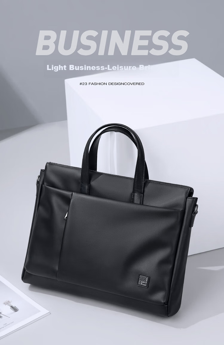 POLO Leather Briefcase, Men's Business Handbag, 16-Inch Laptop Bag, Horizontal Style, Single-Shoulder Document Bag, Birthday Gift 1