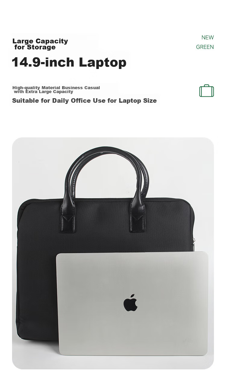 TANGO Office Supplies Handbag/conference Bag/business Bag/document Bag/laptop Bag/briefcase, Waterproof with Compartment, Leather, Exquisite Business Bag, Black 4