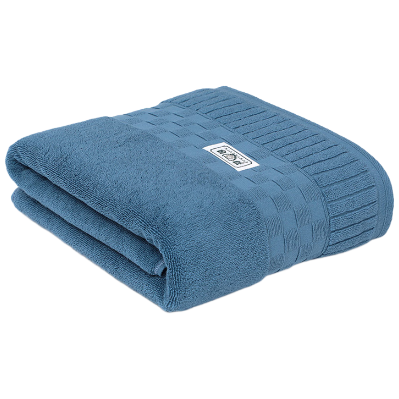 Grace 3A Grade Antibacterial Pure Cotton Bath Towel, Extra Large And Thick, Quick-Drying, Soft, Adult Shower Wrap, 600g, Blue Sports