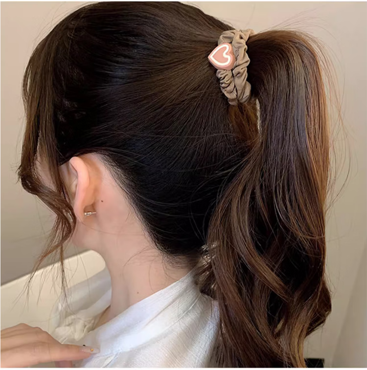 Jingxiaodi 5 Heart-Shaped Hair Ties for Women, Bun Maker, High Elasticity Rubber Bands, Hair Ties, Non-Damaging Hair Bands, Hair Accessories 9