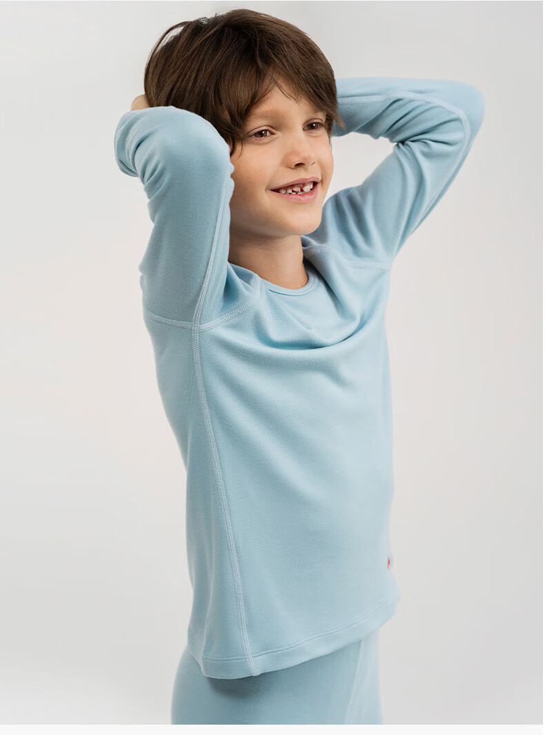 AIMER KIDS Small Heater [Medium Warmth] Boys And Girls Thermal Underwear Set, Moisture-Wicking And Heat-Generating Autumn Top And Pants, Gray, Size 120 8