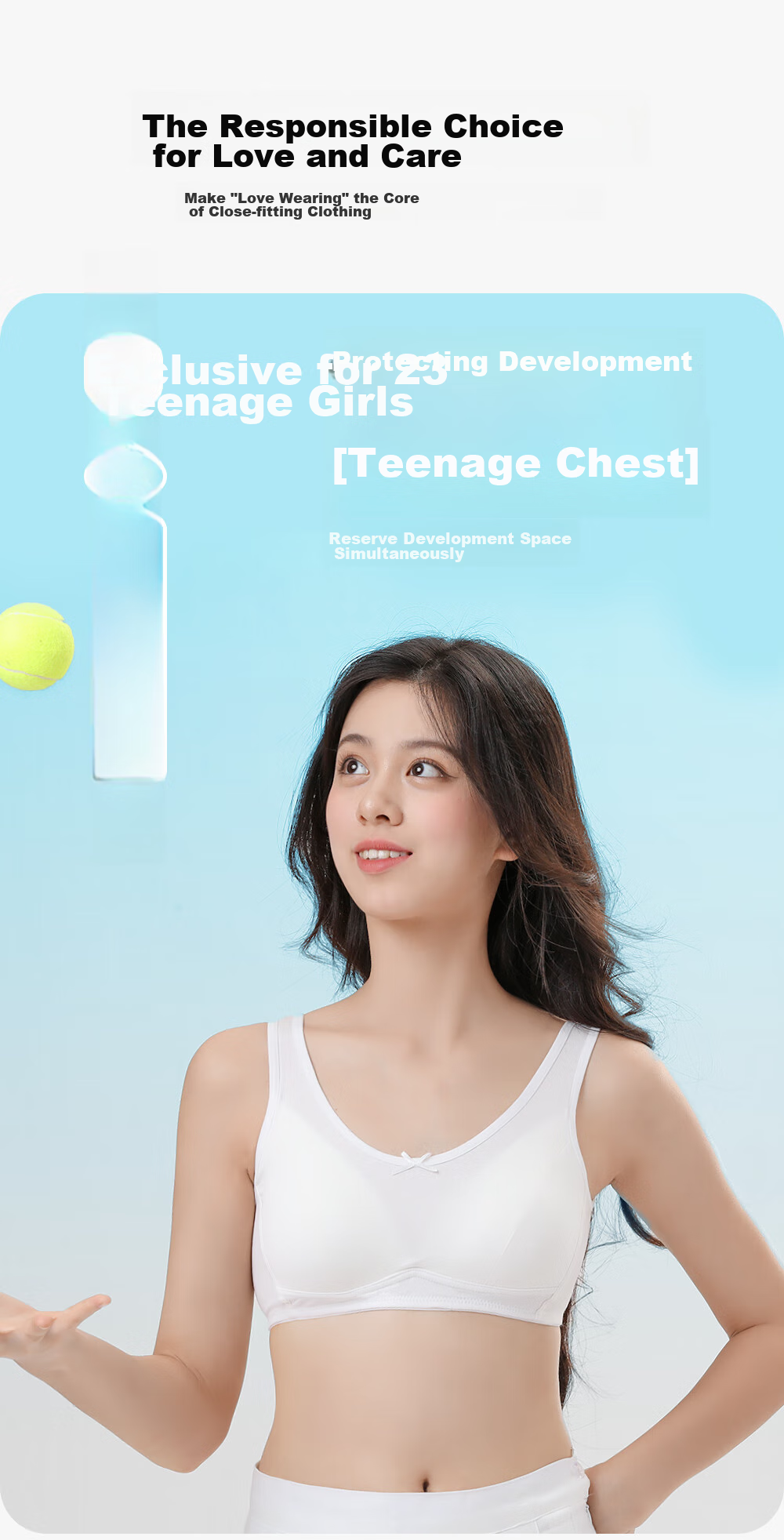Ailier &ouluola Teenage Bra for High School Girls, Puberty Bra for 16-18 Year Olds, Three-Stage Pure Cotton Girls' Brassiere 75B 12