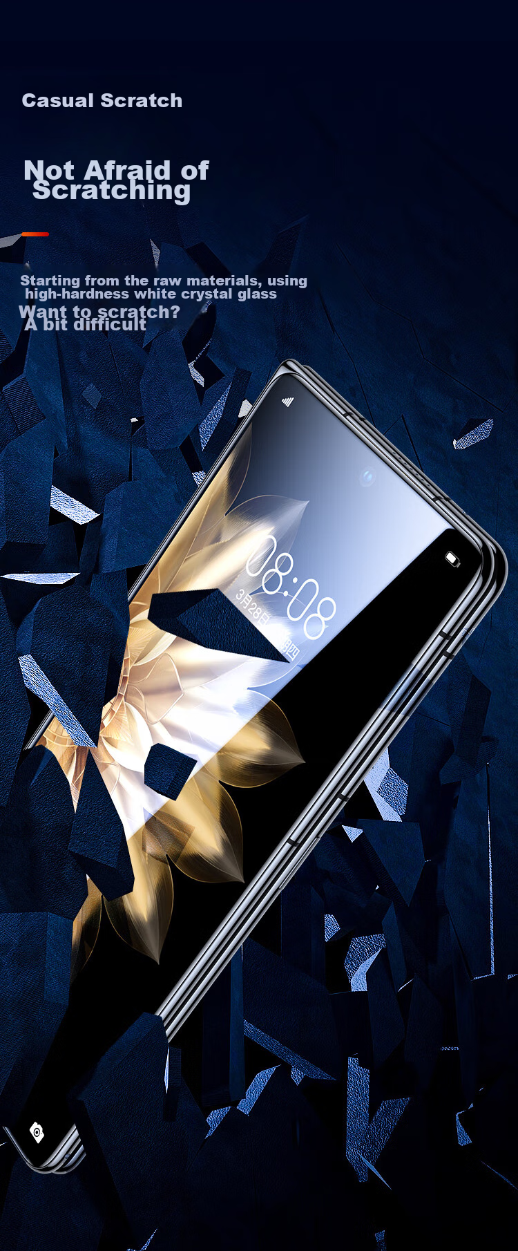 BIAZE Tempered Glass Screen Protector for Honor Magic V2, MagicV2 Outer Screen Film, Foldable Phone Protective Film, Anti-Scratch Wear-Resistant HD Full Screen Glass Protective Front Film JM819 5