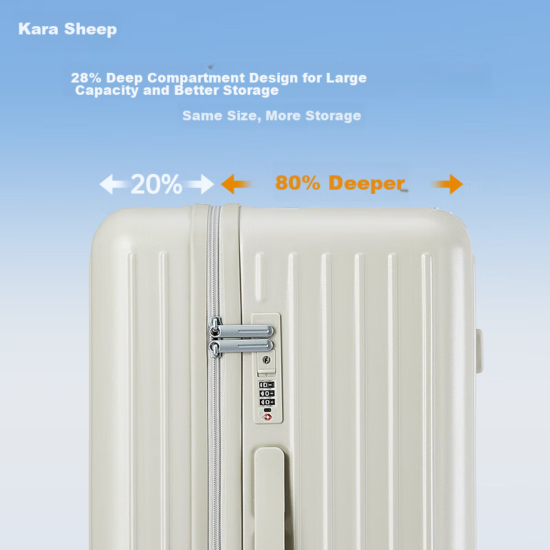 KALA·Y Luggage, 26-Inch Travel Suitcase, Large Capacity Cloud Box, Durable And Sturdy Cube-Shaped Password Lock Trolley Case for Students, New