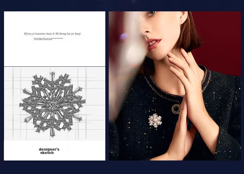 Eternelle French Snowflake Series Simple Versatile Brooch, Elegant Pin, Cardigan Button, High-End Corsage, Birthday Gift 6