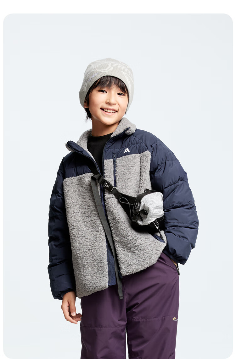 Annil Children's Clothing, Boys And Girls Short Cotton Jacket, 2024 Winter New Style, Soft Mist Gray, Size 140 9