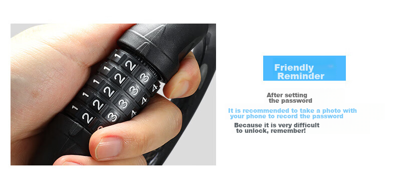 FG FLYING PIGEON Mountain Bike Lock, Ring Lock, Anti-Theft Lock, Universal for Road Bikes And Folding Bikes, 4-Digit Combination Lock 16