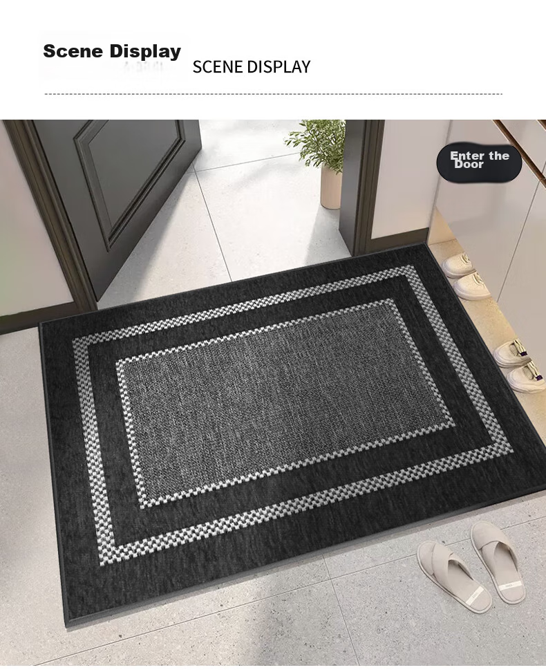 Modouyu Entrance Door Mat, 80*120cm Checkered Pattern, Foot Mat for Entryway, Bathroom, Foyer, Wear-Resistant, High-End Carpet 12