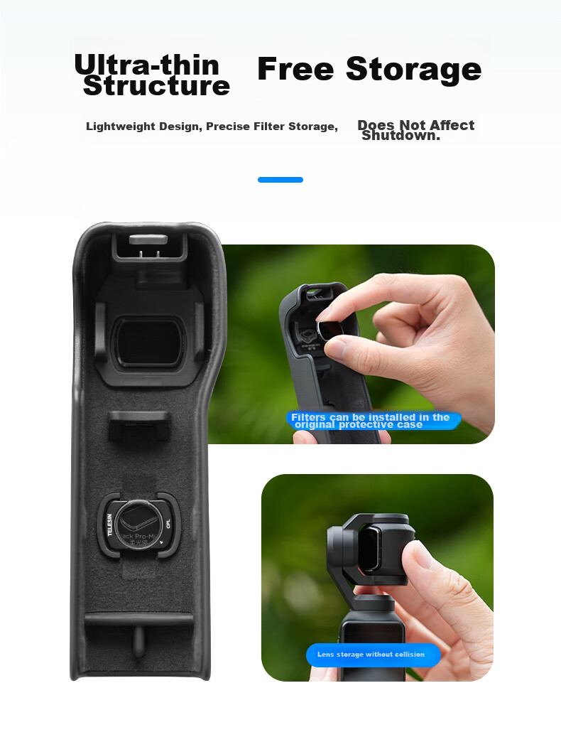 TELESIN Compatible with DJI Pocket 4/3, CPL ND16/64/256 Filter Set, Neutral Density Filters 9