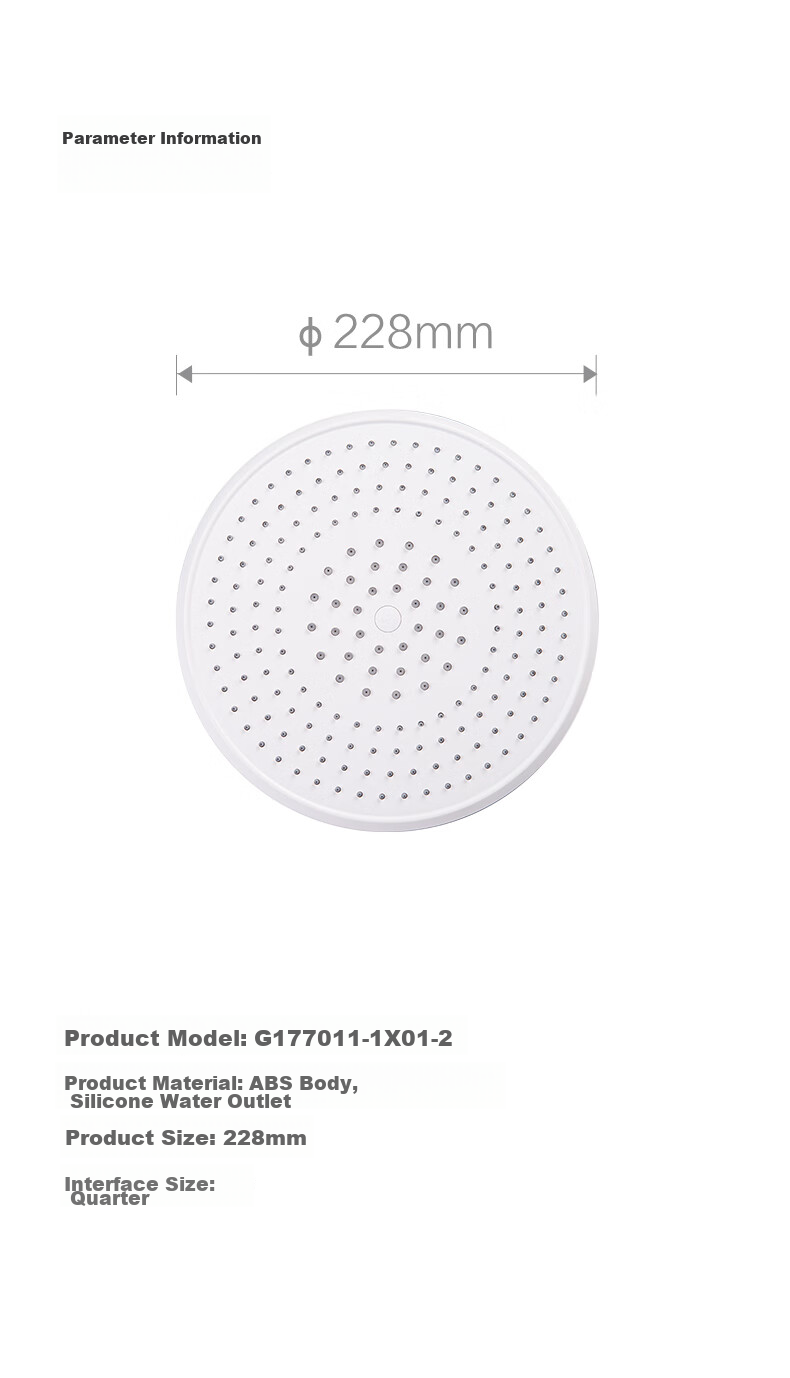 JOMOO Shower Head, Top Spray, Elegant White, Round, Dual Water Flow, Automatic Descaling Shower Head, G184011-1X01 8