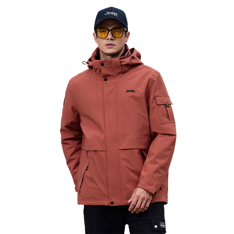 JEEP [Yuanzheng Series Outdoor Jacket] Three-In Hiking Suit with Fleece Inner Layer, Windproof Spring And Autumn Coat for Me