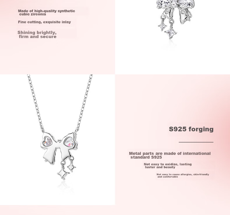 Kadiro Heartbeat Sweet Dream Necklace for Women 925 Silver Pendant Clavicle Chain New Year Birthday Gift for Girlfriend 12