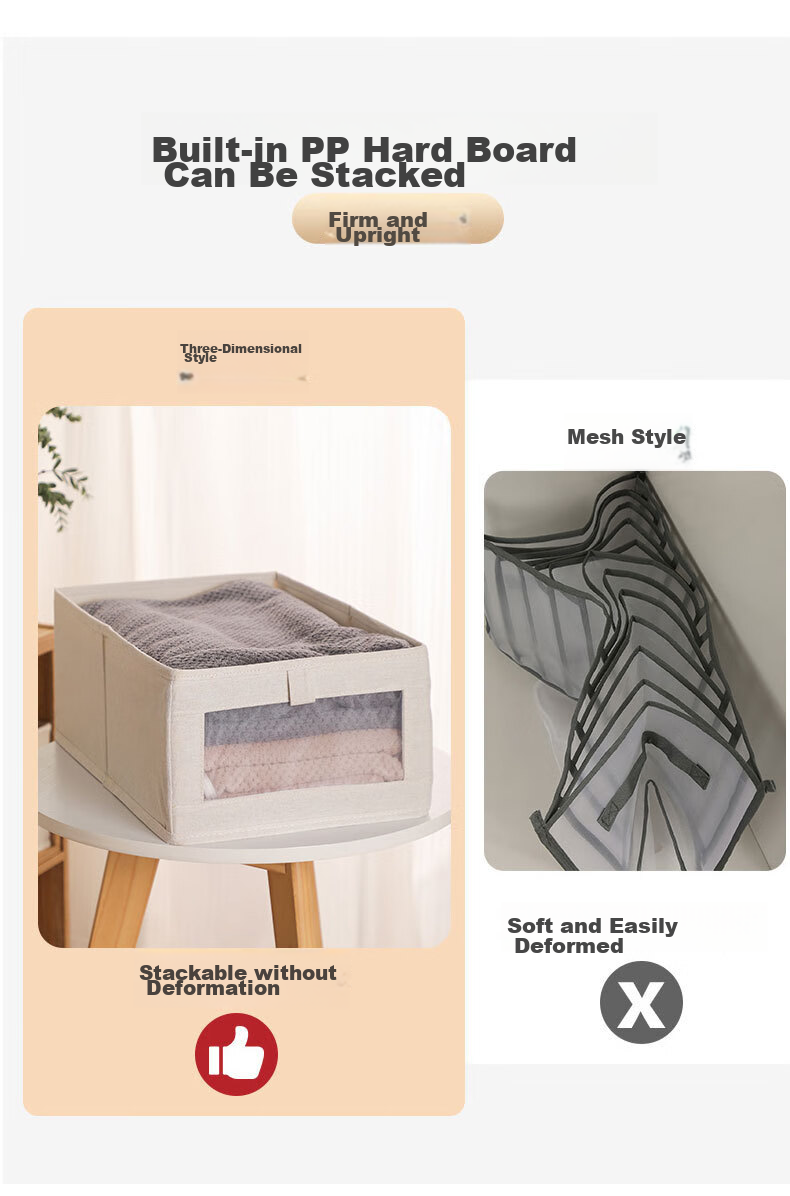 Youjialiangpin Clothes Storage Box, Pants Organizer, Wardrobe Clothing Organizer, Cotton And Linen Underwear Storage Basket, Miscellaneous Item Storage Container 4