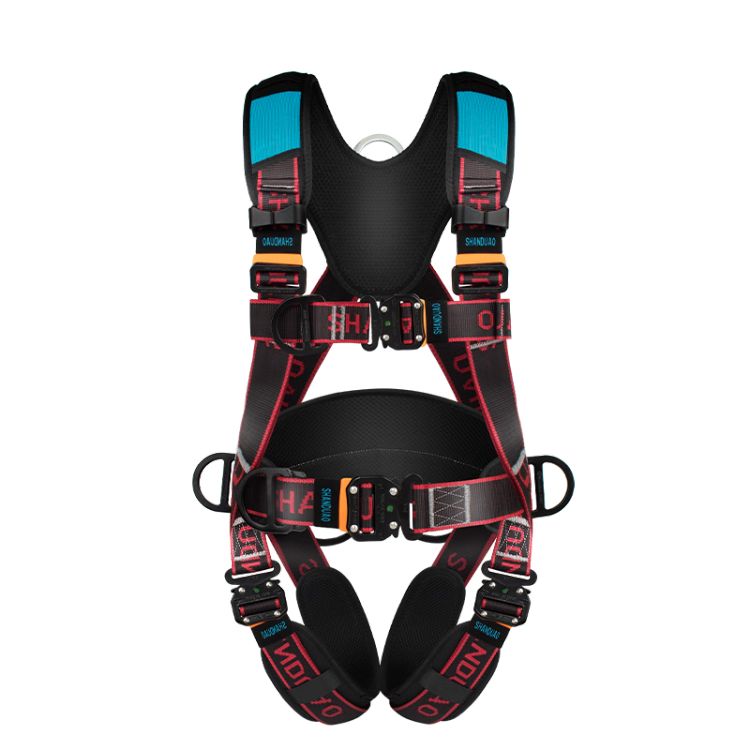 Shandouao Z-Y Fall Arrest Safety Harness, National Standard AD9088, Double Large Hooks with Cushioning Pack, 1.8 Meters