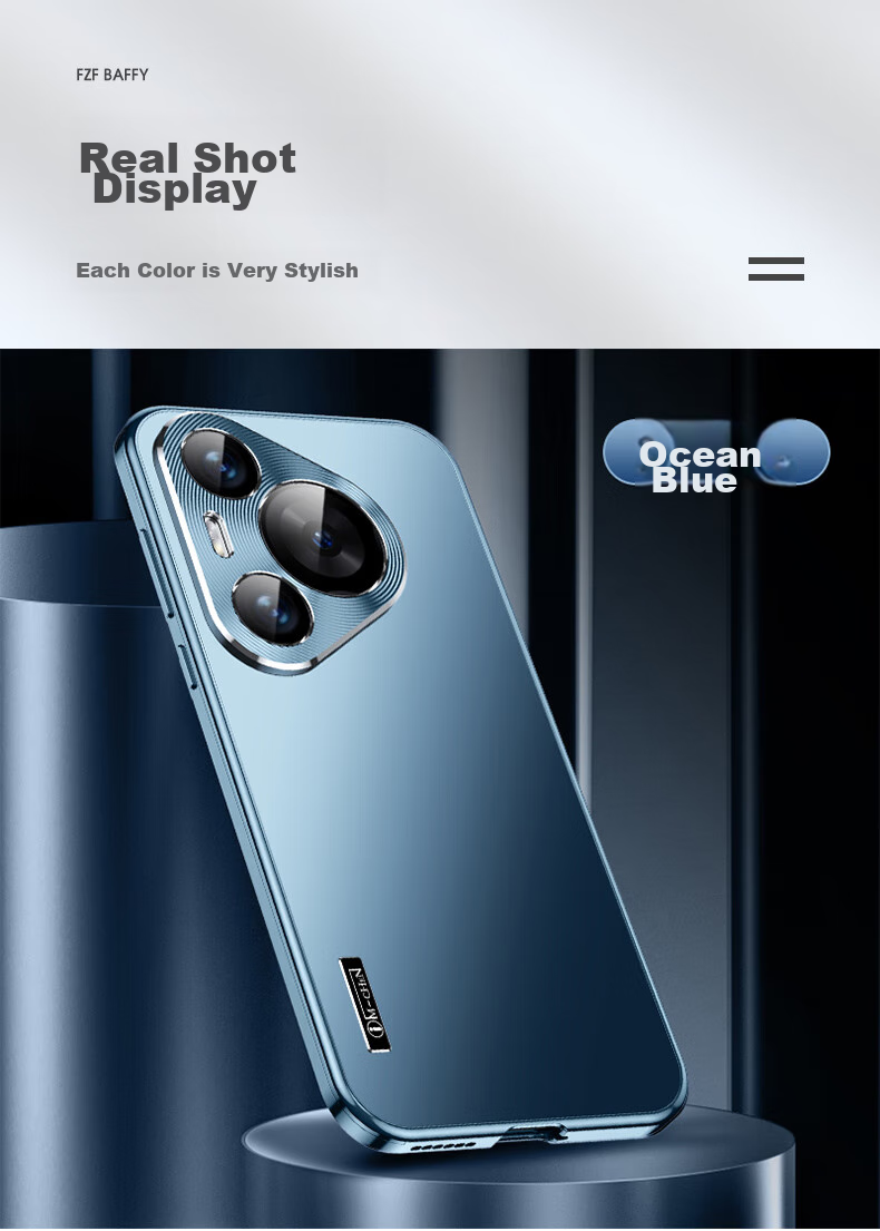 IM-CHEN [Metal Magnetic] Phone Case for Huawei Pura 70 Pro, Pura 70 PRO+ Protective Cover, Aluminum Alloy Lens Ring, Frosted Business Full Protection Shockproof - Mysterious Black 18