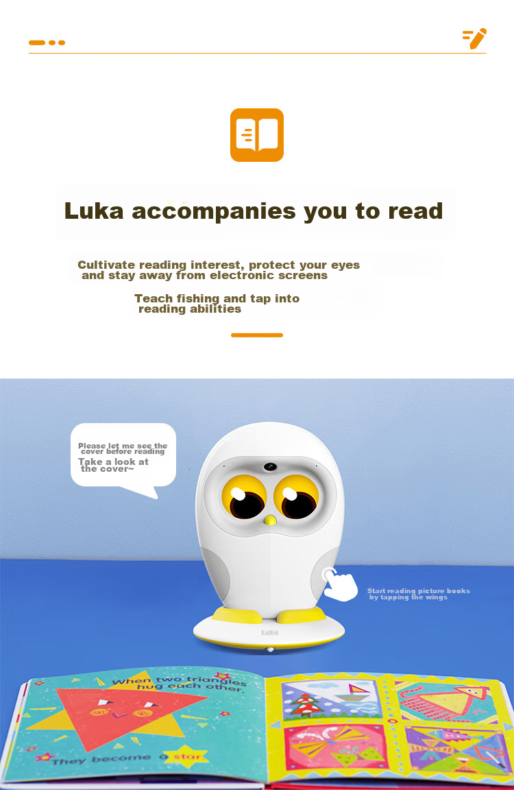 Ling Luka Hero Picture Book Reading Robot, JINGDONG JoyInside Companion Robot, Children's English Bilingual Chinese And English for Ages 3-6 Gift Box Set 4