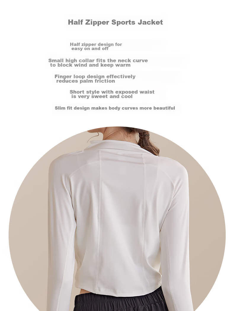 XUEXIMAN Yoga Top for Women, Long Sleeve, Half-Zip, Slim-Fit Athletic Wear, Autumn And Winter Running Quick-Dry Fitness Clothing 2