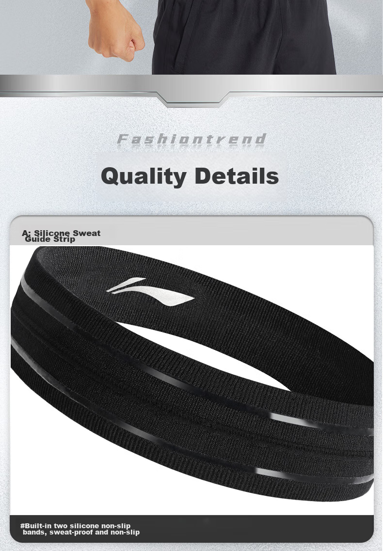 Li-Ning Sweatband Sports Headband for Men And Women, Sweat-Absorbing And Sweat-Directing Headband, Basketball Headband, Hair Tie, Running Headband, 2 Pieces with Forehead Band 14