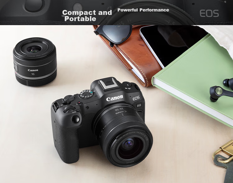 Canon [Official Flagship] R8 Mirrorless Camera, Portrait And Landscape Photography Specialized Camera for Travel, 4K Video Recording, Vlog, Full-Frame R8 with 24-50mm Lens Kit 4