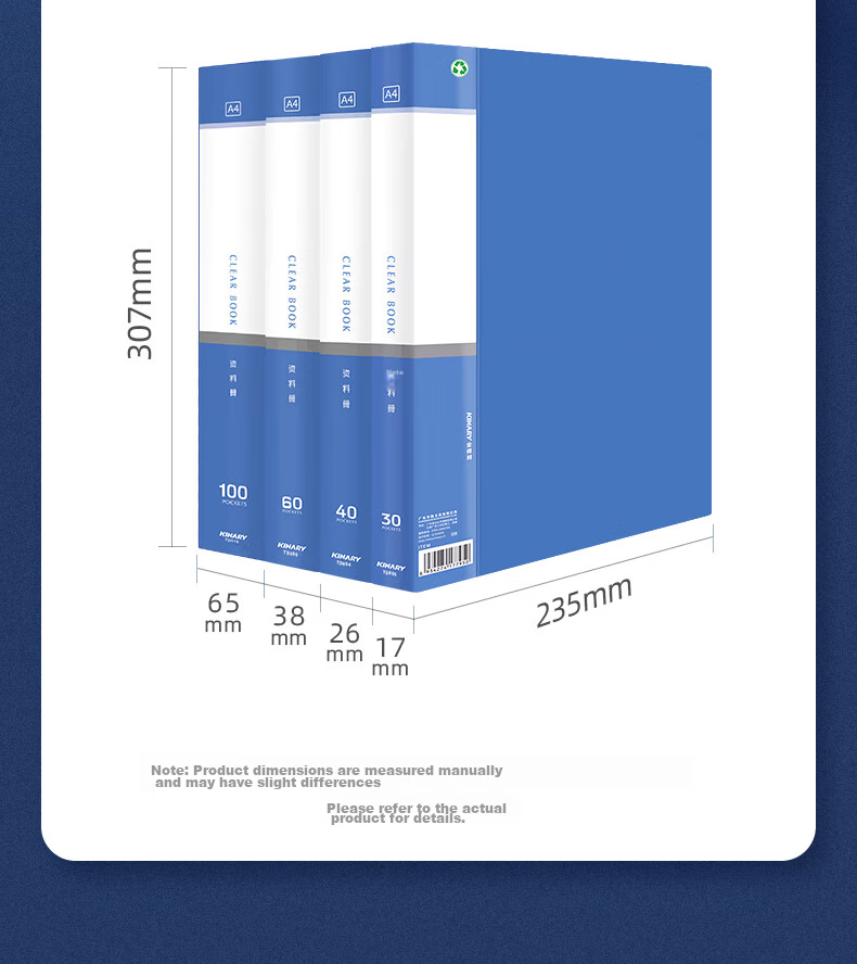Jindeli 6 A4 Document Folders, 60 Pages, File Storage Folder, Contract, Maternity Check-Up Report Organizer, File Folder, Archive Folder, Sheet Protectors, File Organizer, Sheet Protectors for Music Scores, TD006-6 4