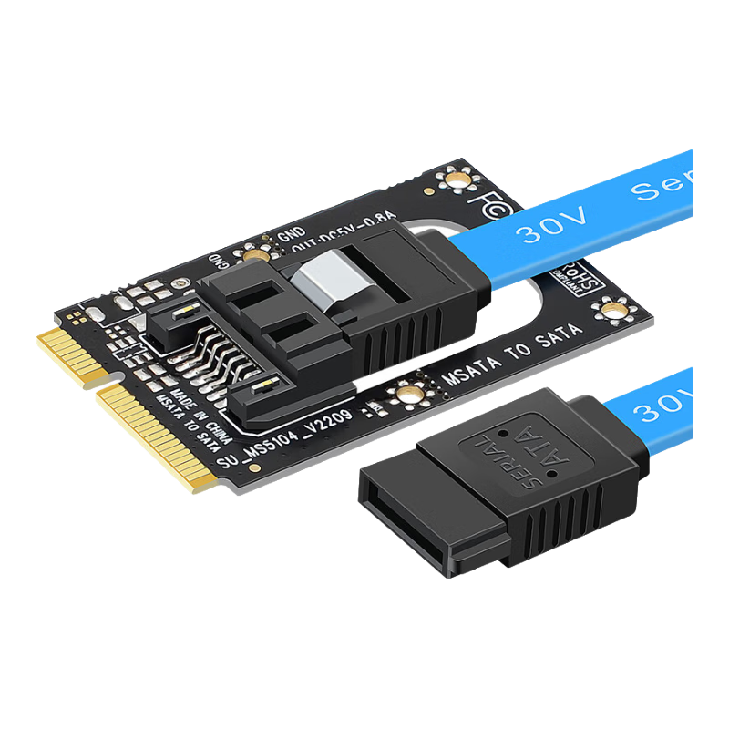 EB-LINK MSATA to SATA 3.0 Adapter Card, MSATA to 7-PIN SSD Expansion Card, Compatible with SSD/HDD Optical Drive, Can Be Used As System Disk