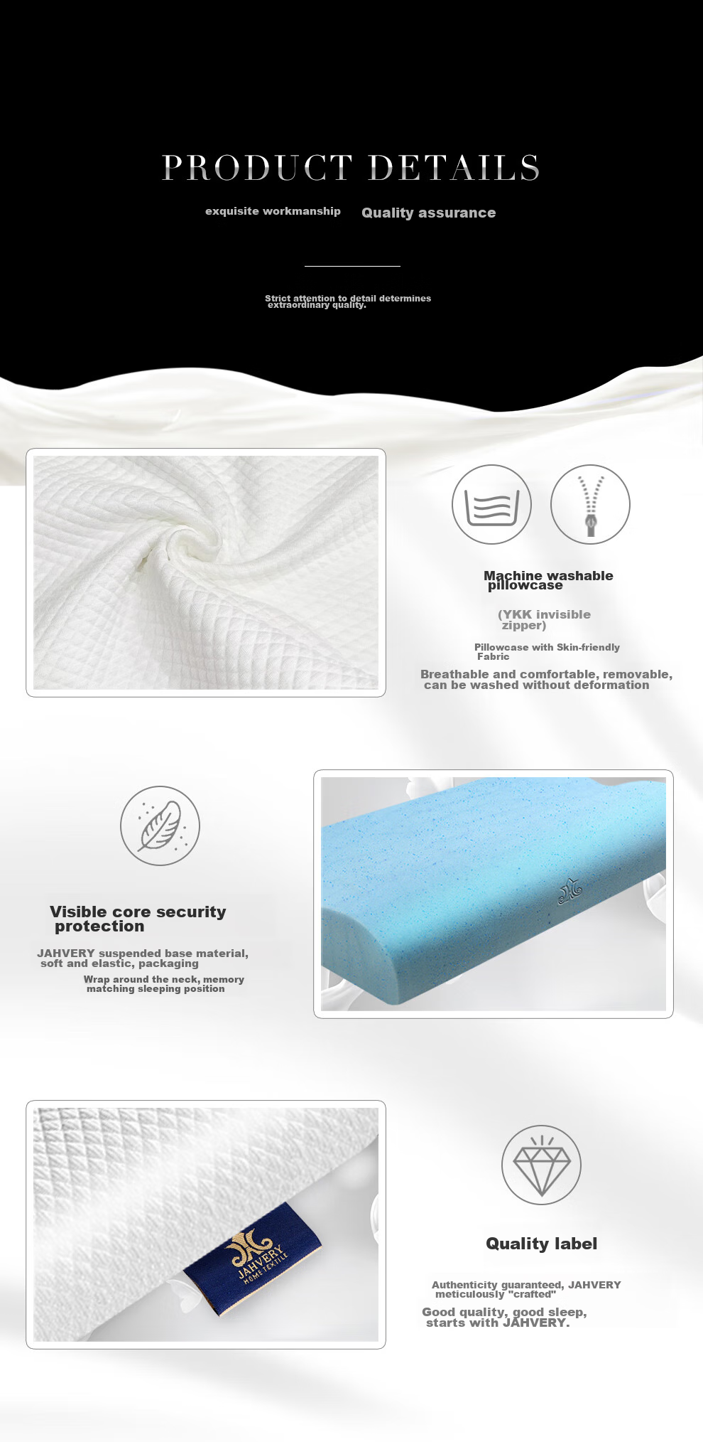 JAHVERY Gel Pillow, Cervical Pillow for Sleeping, Specially Designed for Cervical Spondylosis, Sleep Aid, Slow Rebound Memory Foam Neck Support Pillow, 9/11cm 8