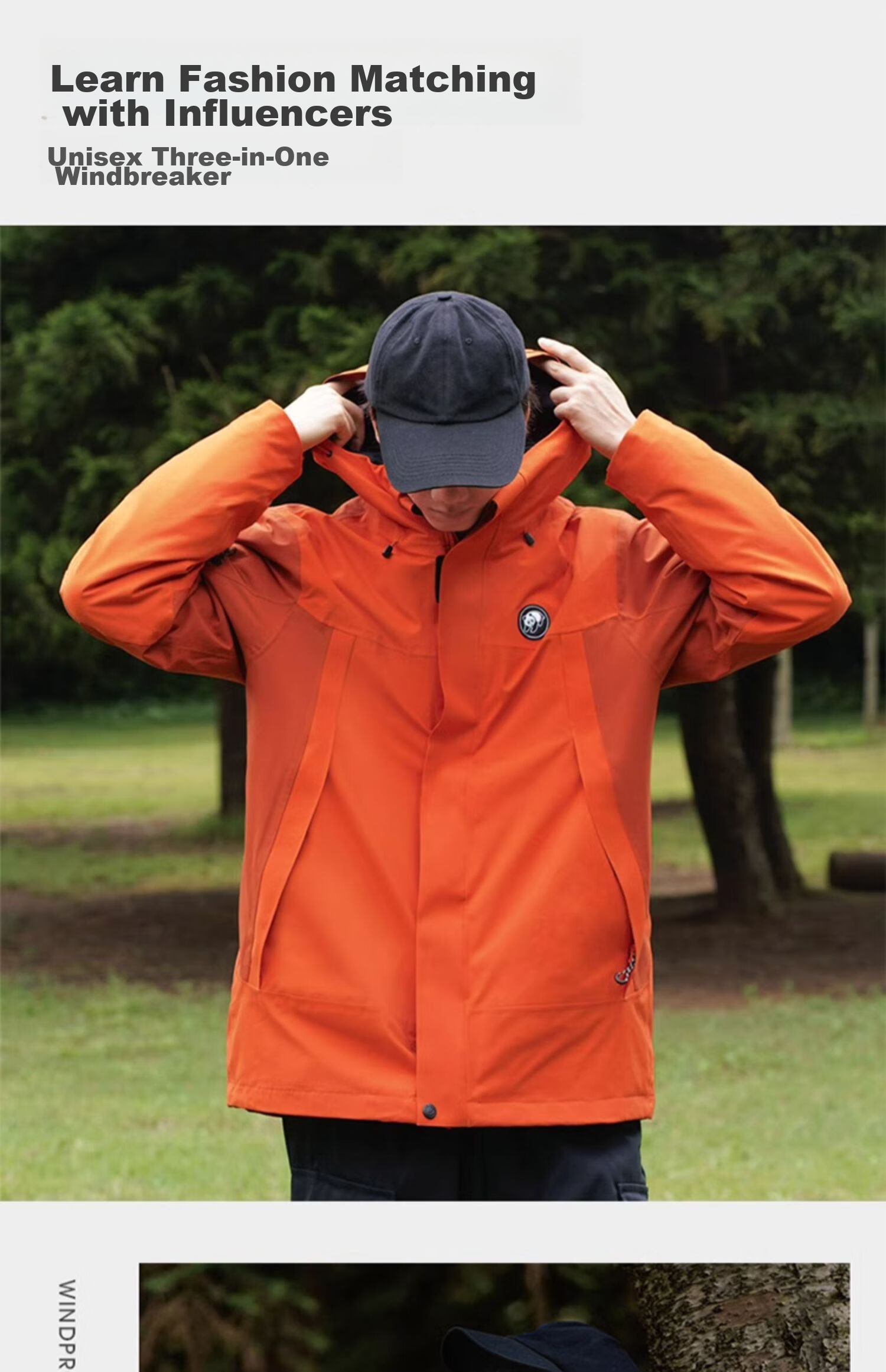 CAMEL Panda Outdoor Three-In Orange Jacket for Men And Women, Windproof Waterproof Triple-Protection Coat Hiking Wear R611 1