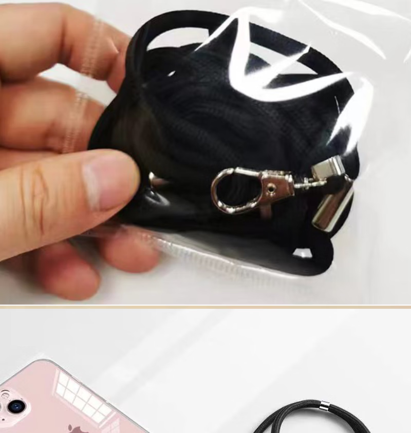 MAIKUQI Phone Strap Neck Strap Crossbody Adjustable Retractable Anti-Loss Universal Phone Case Durable - Black Long Version [Transparent Clip] 4