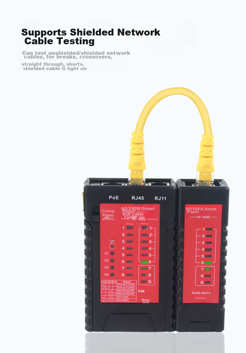 Jingmingshu NF-468S Network Cable Tester, Multifunctional Line Tester for Computer Network RJ45 Connectors, Telephone Lines, Engineering, Home Smart Testing And Troubleshooting Device 5