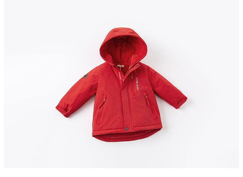 DAVE & BELLA Kids Cotton Padded Jacket Girls Winter Coat Boys Thickened Hooded Cotton Coat 25