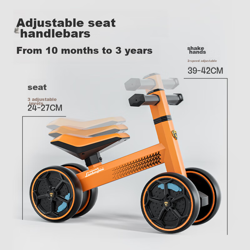 AUTOMOBILI LAMBORGHINI Children's Balance Bike for Ages 1-3, Anti-Rollover, Baby Mid-Autumn Festival National Day Birthday First Birthday Gift Gliding Walker