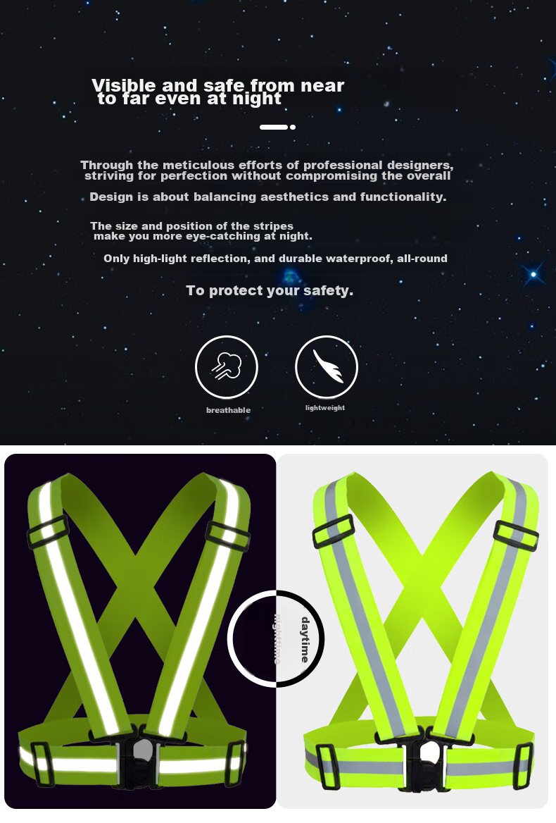 GUANNUODA Reflective Adjustable Elastic Vest, Municipal Construction Safety Warning Vest, Reflective Vest, Customizable 4