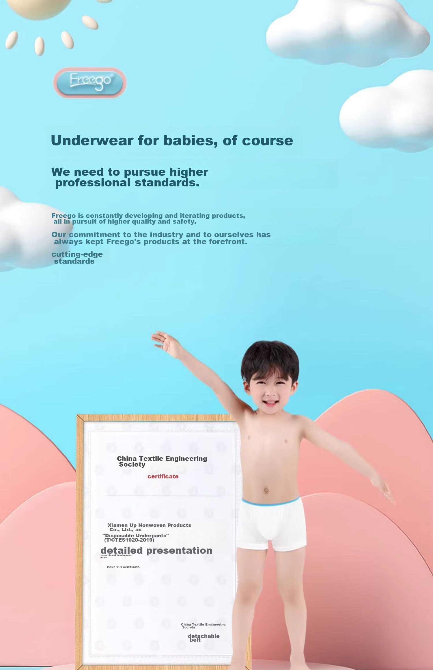 Freego Children's Disposable Underwear, Pure Cotton Sterilized Travel-Ready Baby Boxer Briefs, 4 Pairs Girls' Boyshorts S 1