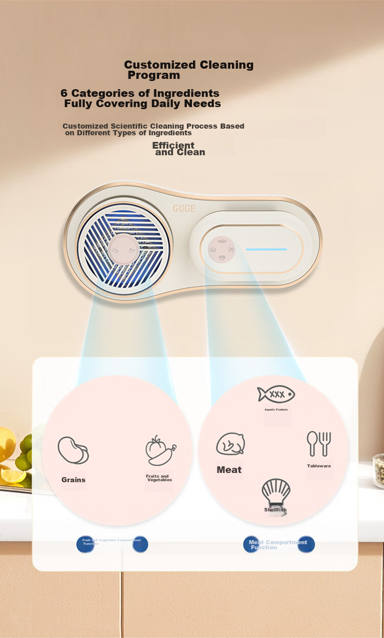 GUGE [Meat And Vegetable Separation Washing] German Wireless Fruit And Vegetable Purification Cleaning Machine, Fruit Cleaner, Vegetable Purifier, Food Purifier, Vegetable Washer, Fruit And Vegetable Cleaning Device, Titanium Fruit And Vegetable Machine 12