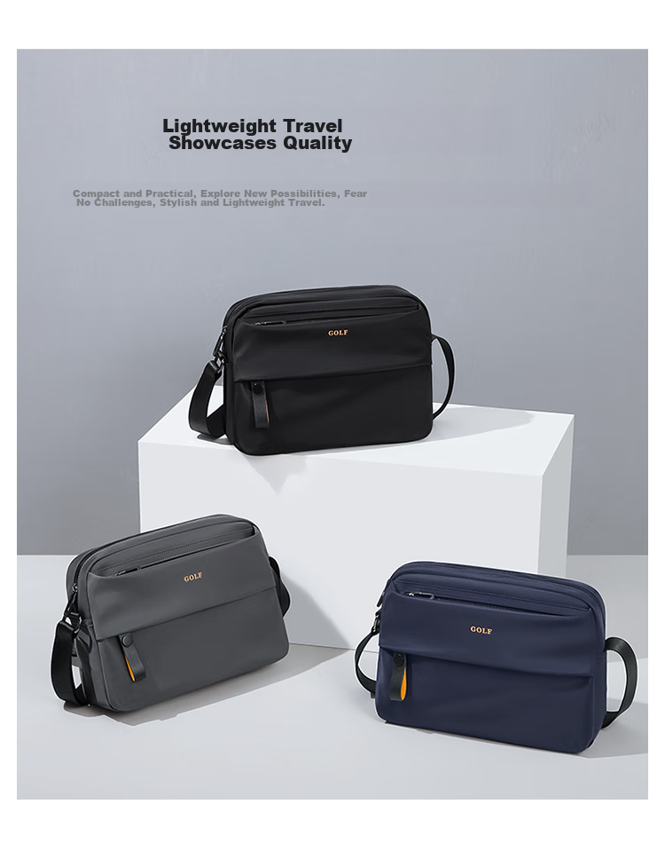 GOLF Shoulder Bag for Men, Crossbody Bag with Multiple Compartments, Can Hold IPad, Business Casual Water-Resistant Lightweight Fashionable Sports Messenger Bag 2