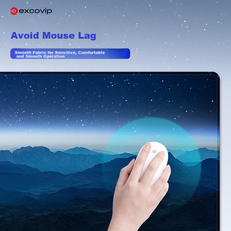 EXCO Mountain Starry Night Mouse Pad, Extra Large Desk Mat 900*400mm, Laptop Keyboard Pad, Computer Office Lock Edge Cute Cartoon E-Sports Edge Gaming Desk Mat 0139 9