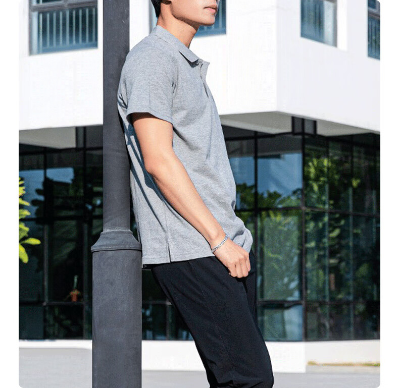 JEEP SPIRIT Short-Sleeve T-Shirt for Men, Breathable Summer Polo Shirt with Collar, Quick-Dry Ice Silk Casual Sports Top, Gray 4XL 7
