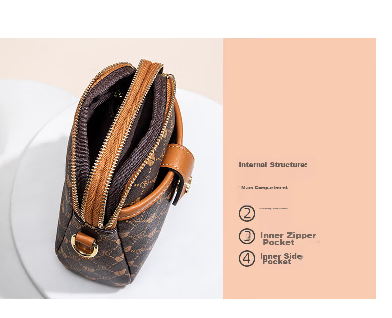 Xiaoxiongyilian Shoulder Crossbody Mini Bag for Women, Phone Pouch, Fashionable Versatile Mini Handbag, Printed Bucket Bag, Valentine's Day Gift 8