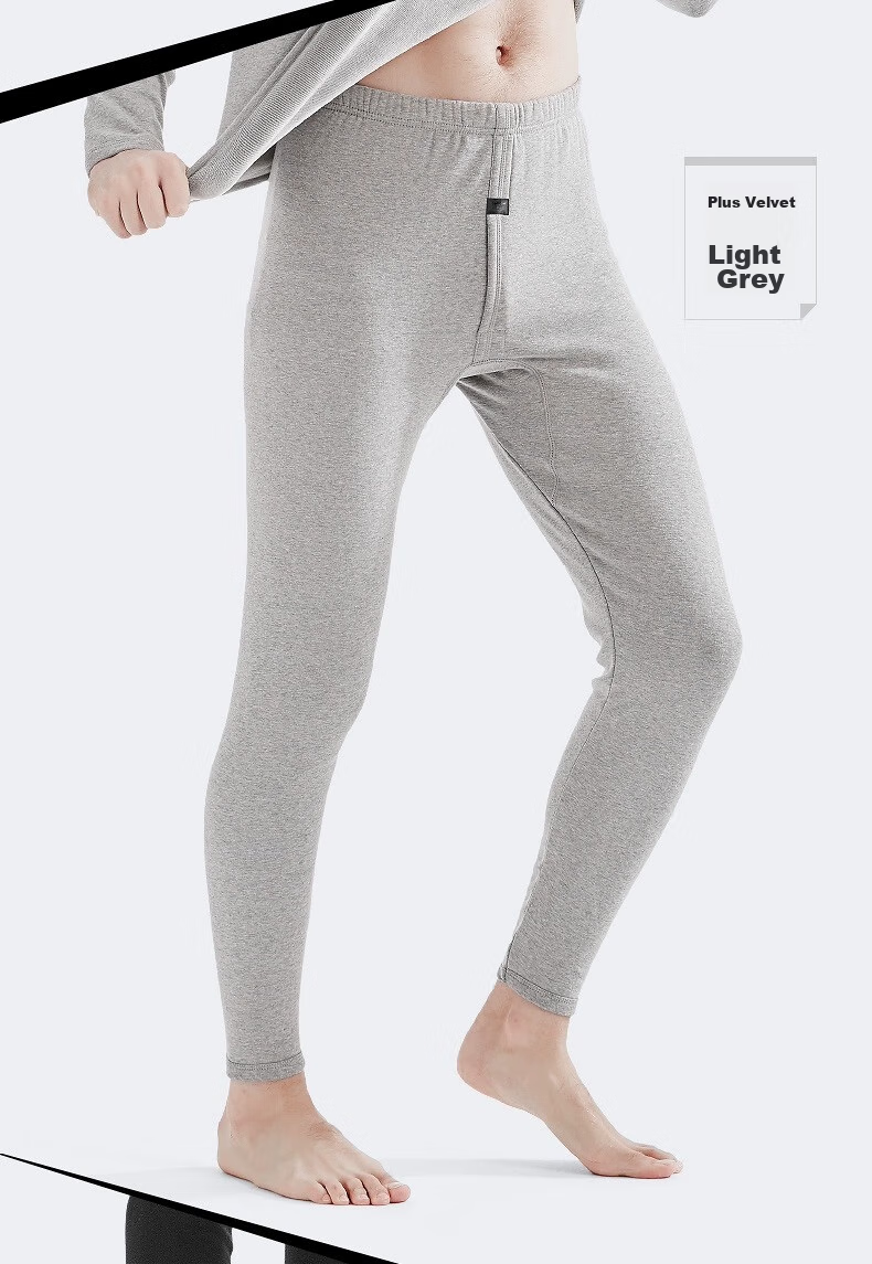 SEPTWOLVES [320g] Fleece-Lined Thermal Pants, Autumn And Winter Thickened Long Johns, Men's Warm Thick Inner Wear Fleece Pants 23
