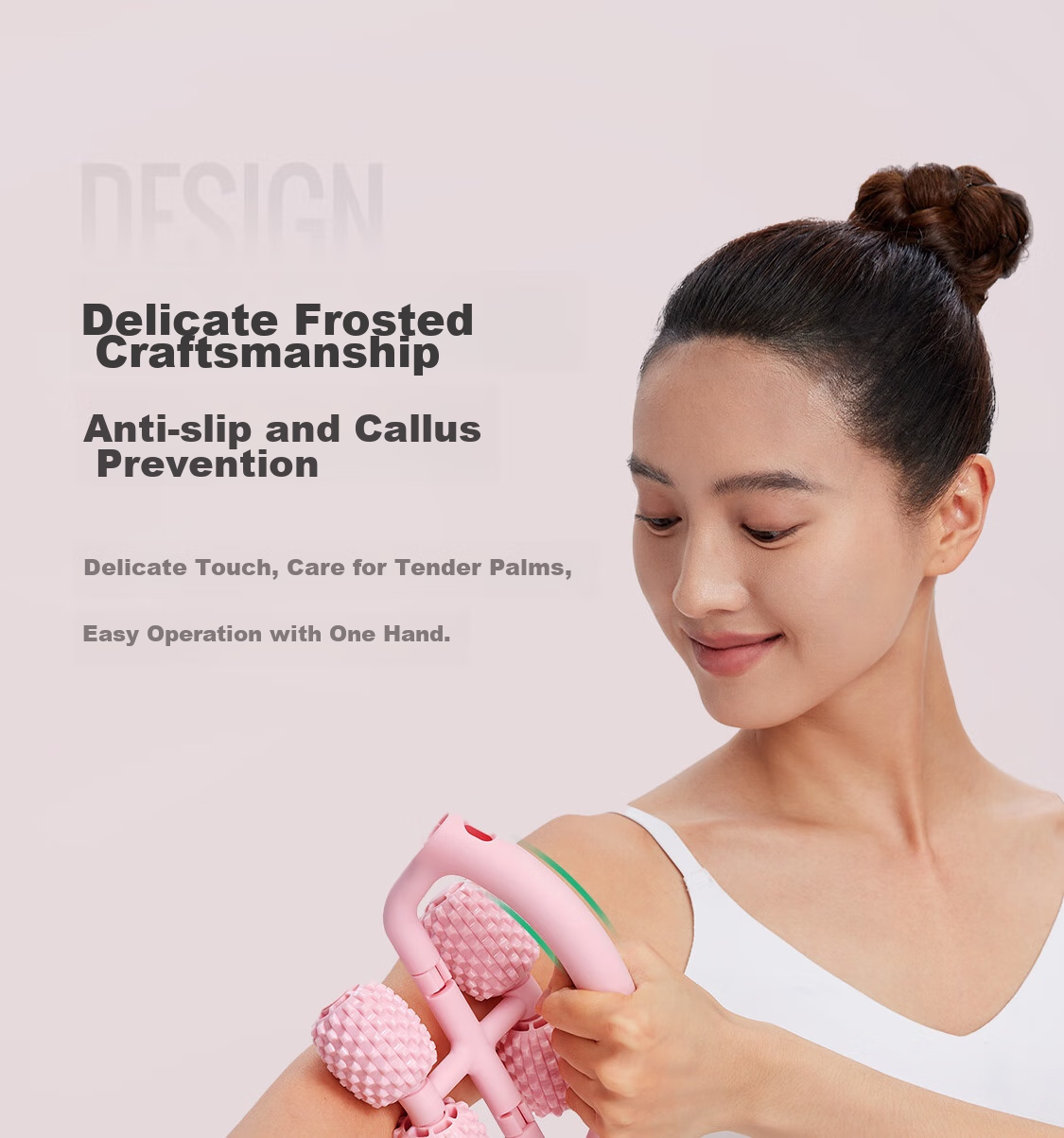 Keep 8 Detachable Circular Massage Roller for Thighs And Calf, Leg Slimming Device, Muscle Relaxation Foam Roller, Cherry Blossom Pink 34