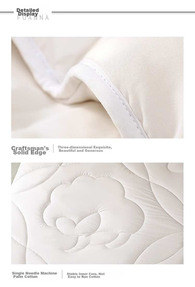 FUANNA 51% Xinjiang Cotton Quilt for Spring And Autumn, Antibacterial Cotton Comforter for Spring And Autumn, Double-Sized Air Conditioning Quilt Core, 4.2 Jin (2.1 Kg), 203*229cm 18