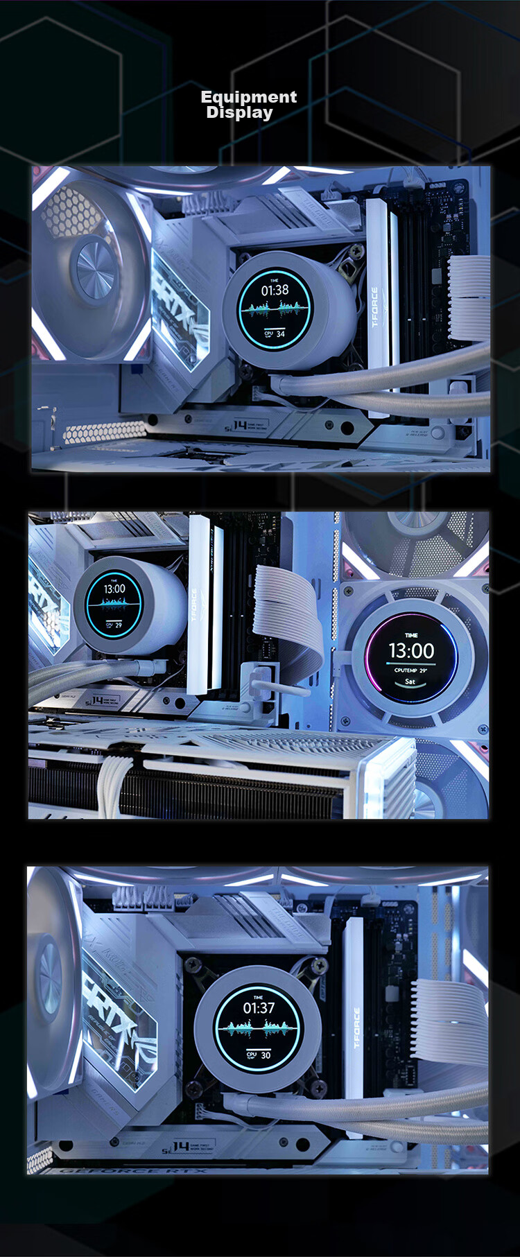 SAMA Second Generation XW360W Fanless White All-In 360 Water-Cooled CPU Cooler (2.1-Inch LCD Small Round Display) 5