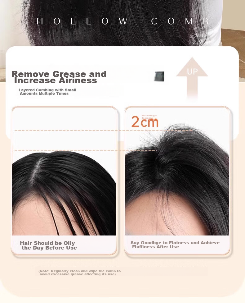 Jiashigao Hollow Comb for Oil Control And Energy, Dandruff Removal, Meridian Massage, Men's And Women's No-Rinse Cleansing And Volumizing Tool 8