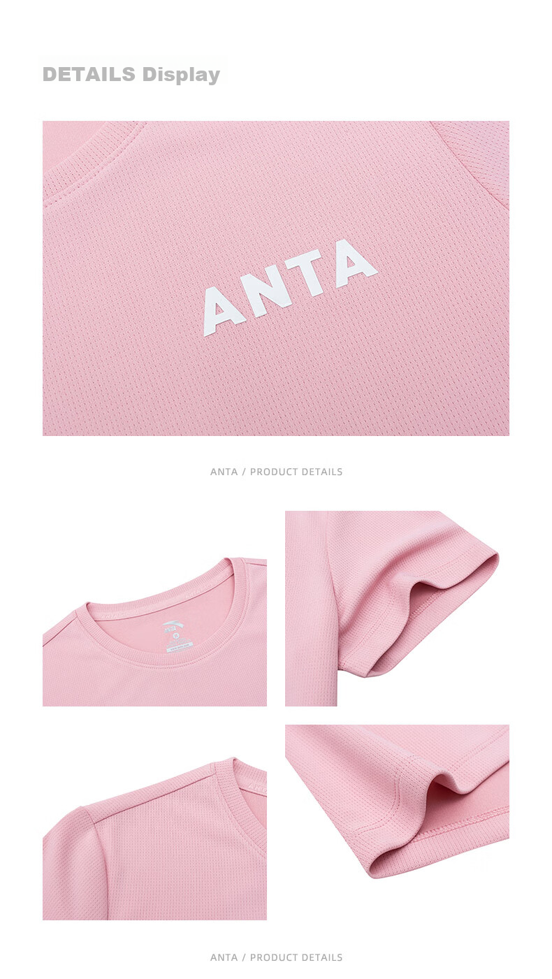 Anta Quick-Dry Sports Set | Women's Summer New Breathable Short Sleeve and Shorts Badminton Two-Piece Set with Anti-Exposure Design 65