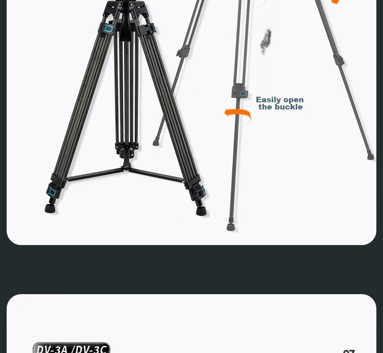 Fotopro DV-3C Upgraded Version, 1.8-Meter Video Shooting And Recording Camera, Mirrorless Camera Hydraulic Head, Carbon Fiber Tripod 17