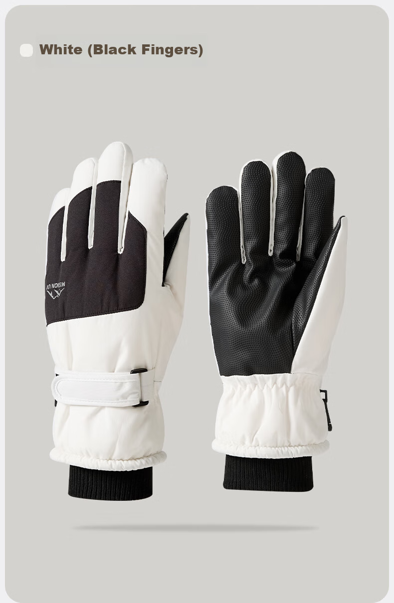 MISSION UV Ski Gloves for Men, Winter Thickened Fleece-Lined Windproof Cold-Resistant Water-Repellent Autumn And Winter Cycling Touchscreen Warm Gloves 14