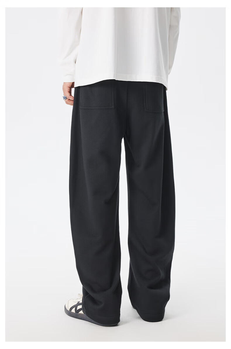 CHINISM Casual Pants, American-Style Curved Knife Pants, Straight-Leg Trendy Fashion Sweatpants, Sports Pants, Loose-Fitting Trousers, Slimming Effect, Draping Long Pants 12