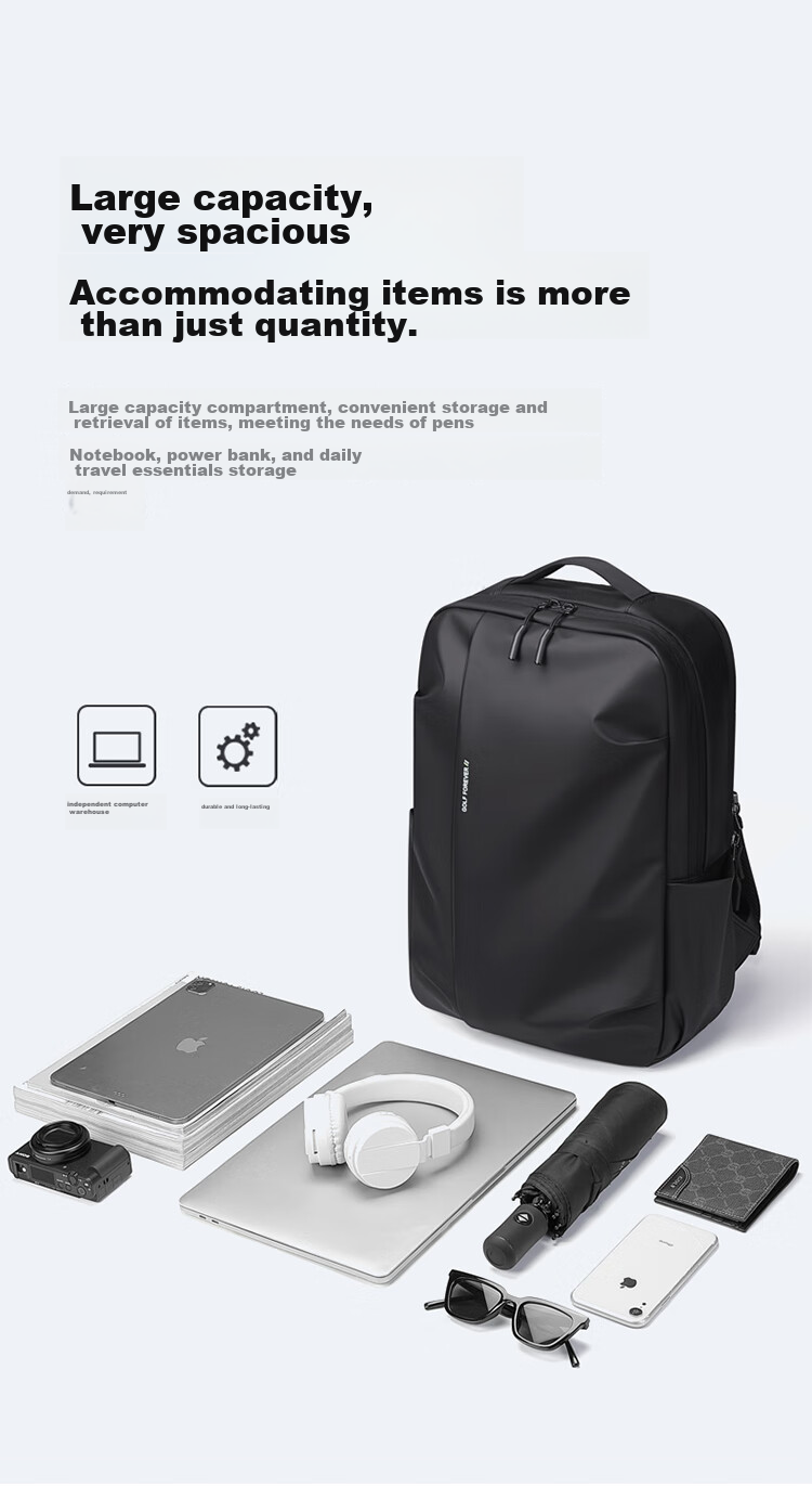 GOLF Backpack for Men, Travel Backpack, 15.6/16 Inch Laptop Bag, Student Schoolbag with Multiple Compartments, Business Commute Bag 9