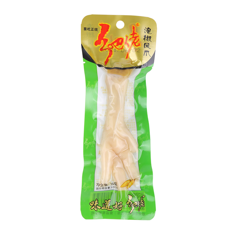 乡吧佬泡椒凤爪正宗巴熟食特产休闲小吃即食食品肉干肉脯零食 30g*10袋